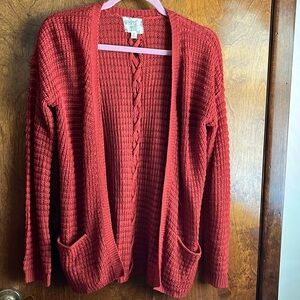 Hippie rose, size medium rust, color cardigan